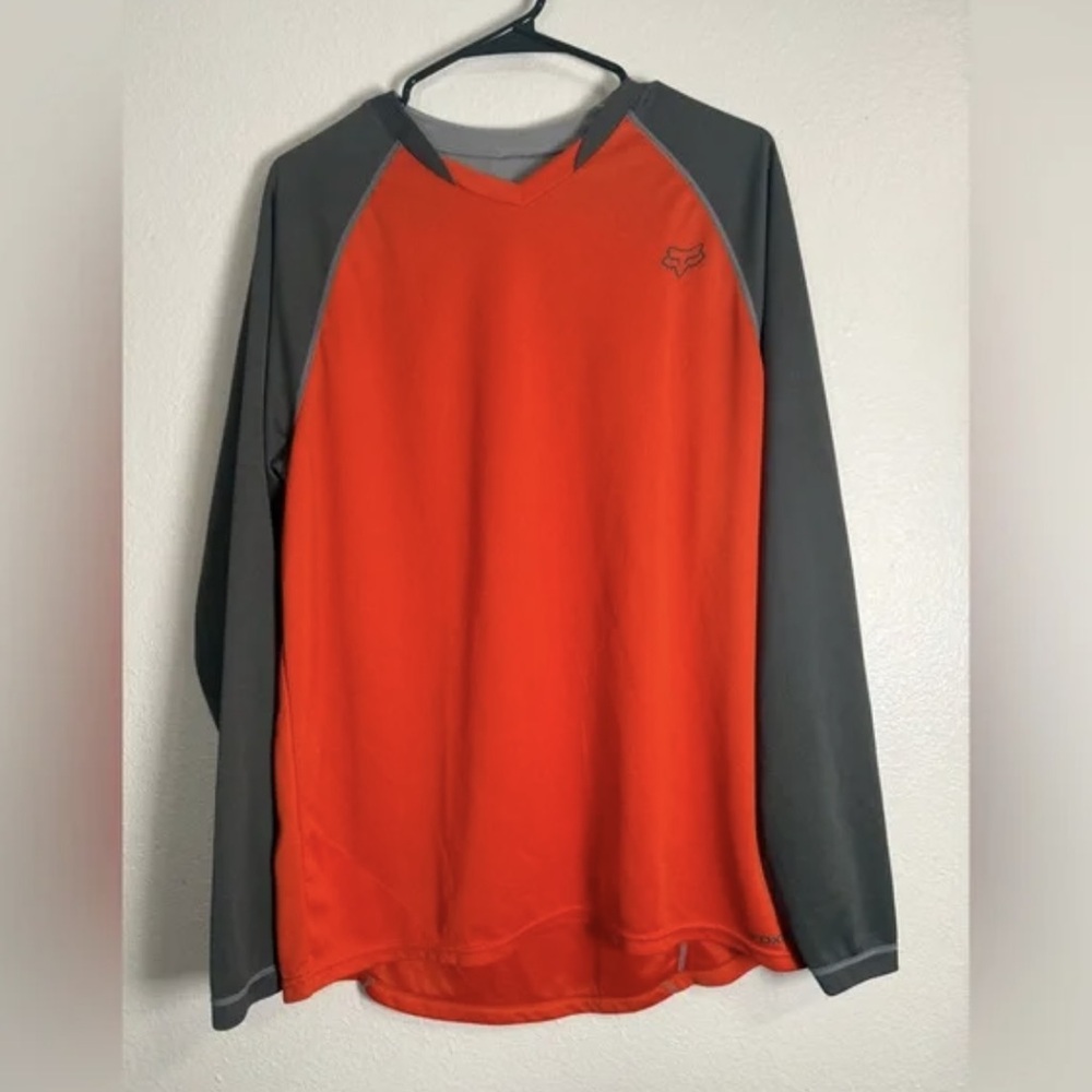 Men's Orange and Gray Long Sleeve Shirt